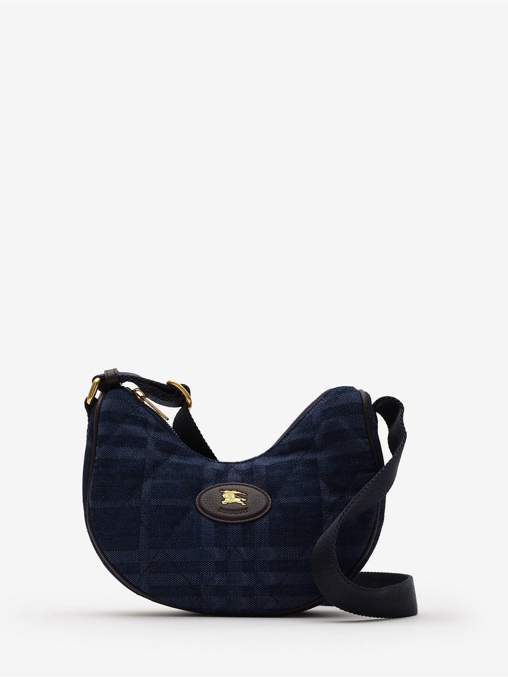 Burberry Check Crescent Shoulder / Crossbody Bag